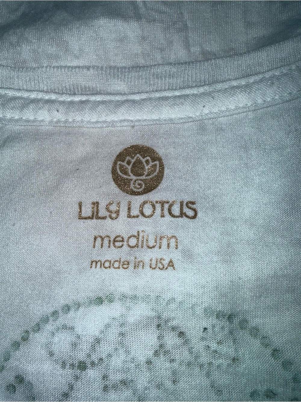 Lil 9 Lotus White Burnout Rhinestone Hamsa Tee Size M - Picture 5 of 8